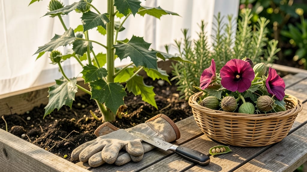 Mallow Family Edible Seed Pods: Twist-Resistant Harvesting for Viable Year-Round Seeds